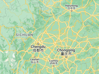 Map showing location of Tongchuan (31.09407, 105.08731)