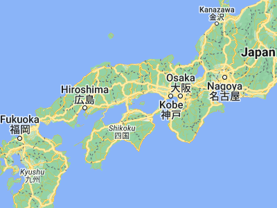 Map showing location of Tonoshō (34.48333, 134.18333)