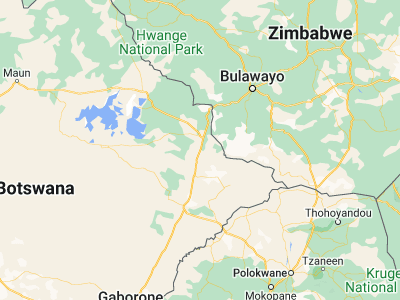 Map showing location of Tonota (-21.44236, 27.46153)