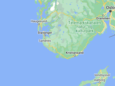 Map showing location of Tonstad (58.66263, 6.71694)