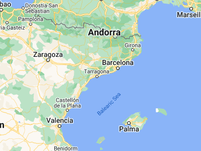 Map showing location of Torredembarra (41.14505, 1.39861)