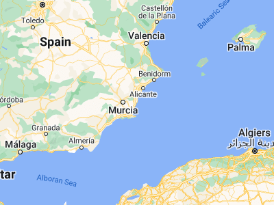 Map showing location of Torrevieja (37.97872, -0.68222)