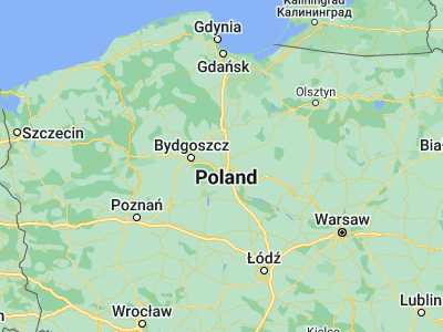 Map showing location of Toruń (53.01375, 18.59814)
