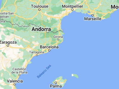 Map showing location of Tossa de Mar (41.71667, 2.93333)