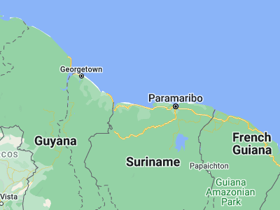 Map showing location of Totness (5.88333, -56.31667)
