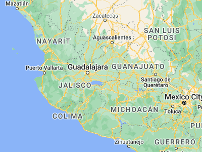 Map showing location of Tototlán (20.54217, -102.79222)