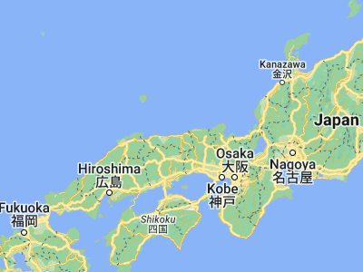 Map showing location of Tottori (35.5, 134.23333)