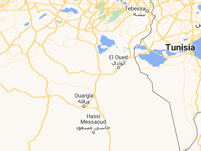 Map showing location of Touggourt (33.10527, 6.05796)
