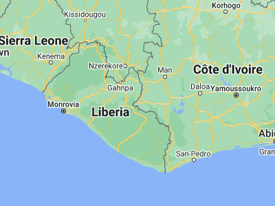 Map showing location of Toulépleu Gueré (6.57395, -8.42592)