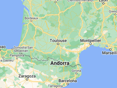 Map showing location of Toulouse (43.60426, 1.44367)
