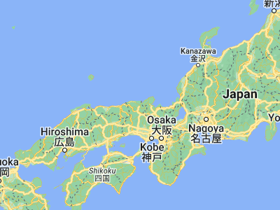 Map showing location of Toyooka (35.53333, 134.83333)