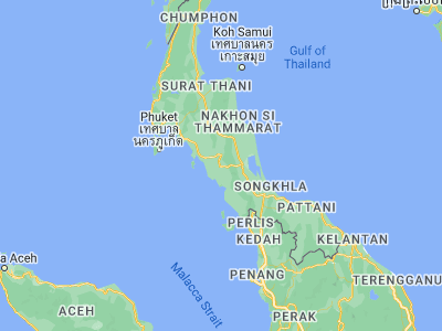 Map showing location of Trang (7.55633, 99.61141)