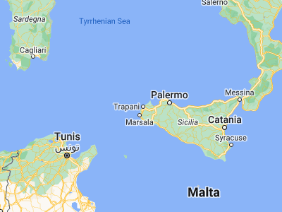 Map showing location of Trapani (38.01584, 12.51077)