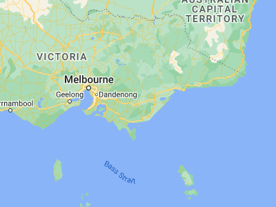 Map showing location of Traralgon (-38.19528, 146.5415)