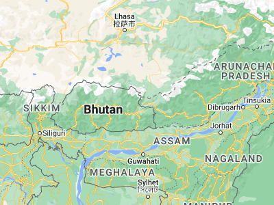 Map showing location of Trashi Yangtse (27.6116, 91.498)