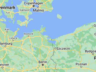 Map showing location of Trassenheide (54.1, 13.86667)