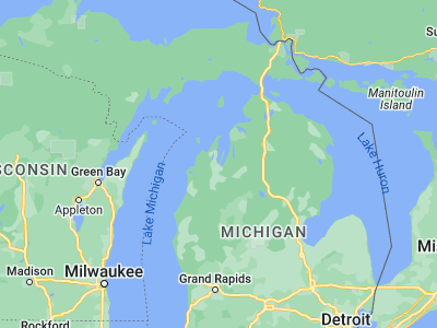 Map showing location of Traverse City (44.76306, -85.62063)