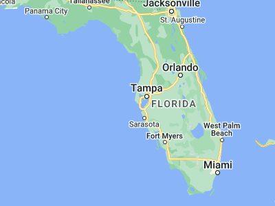 Map showing location of Treasure Island (27.76919, -82.76899)
