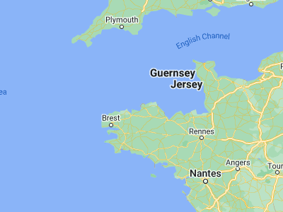 Map showing location of Trébeurden (48.76667, -3.56667)