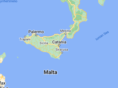 Map showing location of Tremestieri Etneo (37.58125, 15.07089)