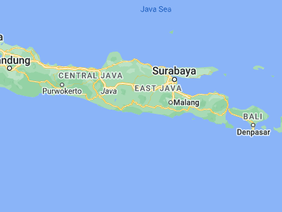 Map showing location of Trenggalek (-8.0475, 111.709)