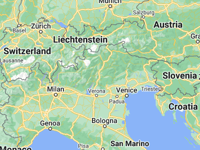 Map showing location of Trento (46.06787, 11.12108)
