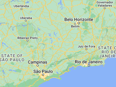 Map showing location of Três Pontas (-21.36667, -45.5125)