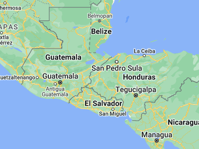 Map showing location of Trinidad de Copán (14.95, -88.75)