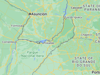 Map showing location of Trinidad (-27.11667, -55.78333)