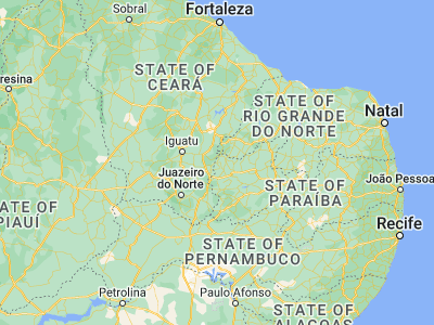 Map showing location of Triunfo (-6.56667, -38.6)