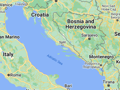 Map showing location of Trogir (43.5125, 16.25167)
