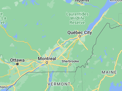 Map showing location of Trois-Rivières (46.35006, -72.54912)