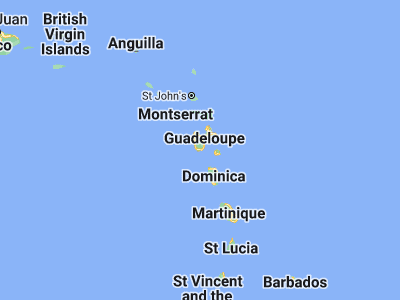 Map showing location of Trois-Rivières (15.97567, -61.64509)
