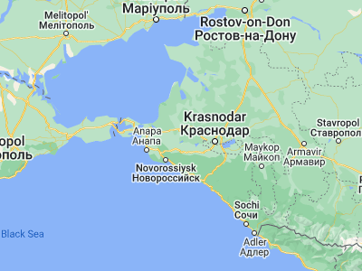 Map showing location of Troitskaya (45.13493, 38.12544)