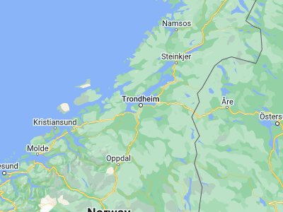 Map showing location of Trondheim (63.43049, 10.39506)