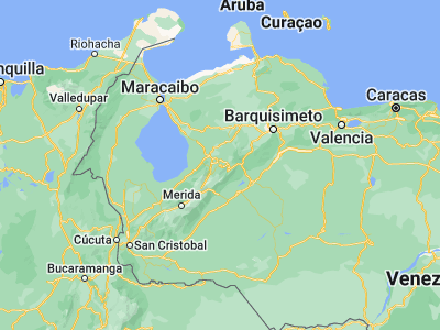 Map showing location of Trujillo (9.37084, -70.43472)