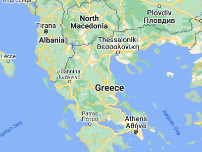 Map showing location of Tsarítsani (39.88333, 22.23333)