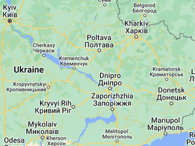 Map showing location of Tsarychanka (48.93697, 34.4786)