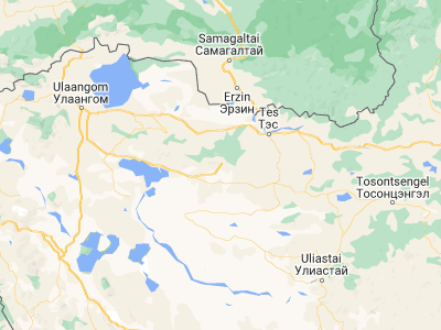 Map showing location of Tsetserleg (49.27128, 94.85836)