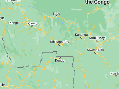 Map showing location of Tshikapa (-6.41621, 20.79995)