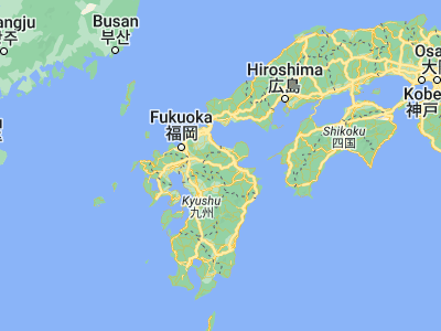 Map showing location of Tsukawaki (33.26667, 131.15)