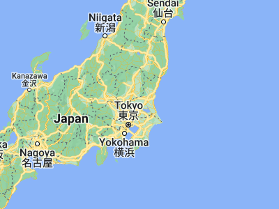Map showing location of Tsukuba (36.2, 140.1)
