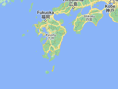 Map showing location of Tsuma (32.1, 131.4)