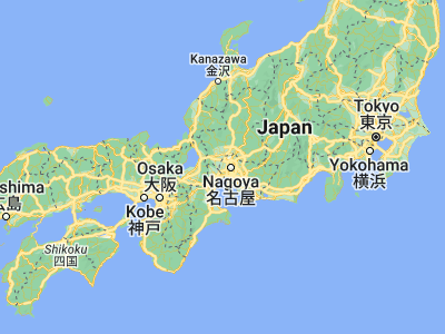 Map showing location of Tsushima (35.16667, 136.71667)