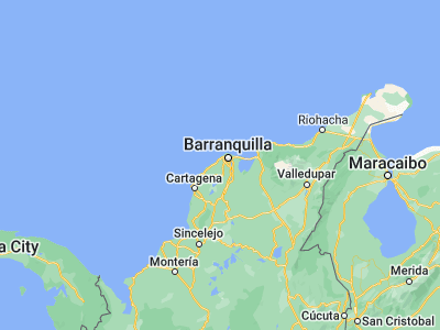 Map showing location of Tubará (10.87444, -74.97889)