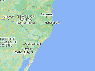 Map showing location of Tubarão (-28.46667, -49.00694)