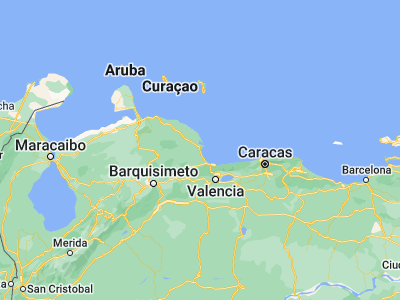 Map showing location of Tucacas (10.7906, -68.32577)
