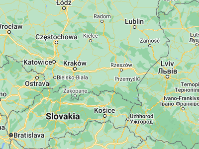 Map showing location of Tuchów (49.89485, 21.05407)