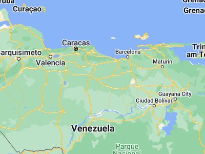 Map showing location of Tucupido (9.27496, -65.77153)