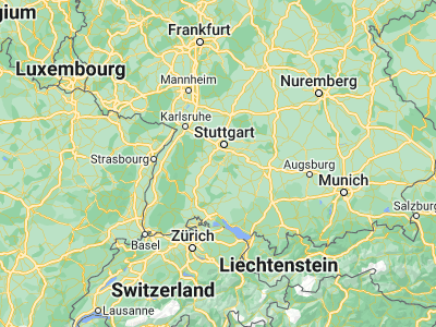 Map showing location of Tübingen (48.52266, 9.05222)